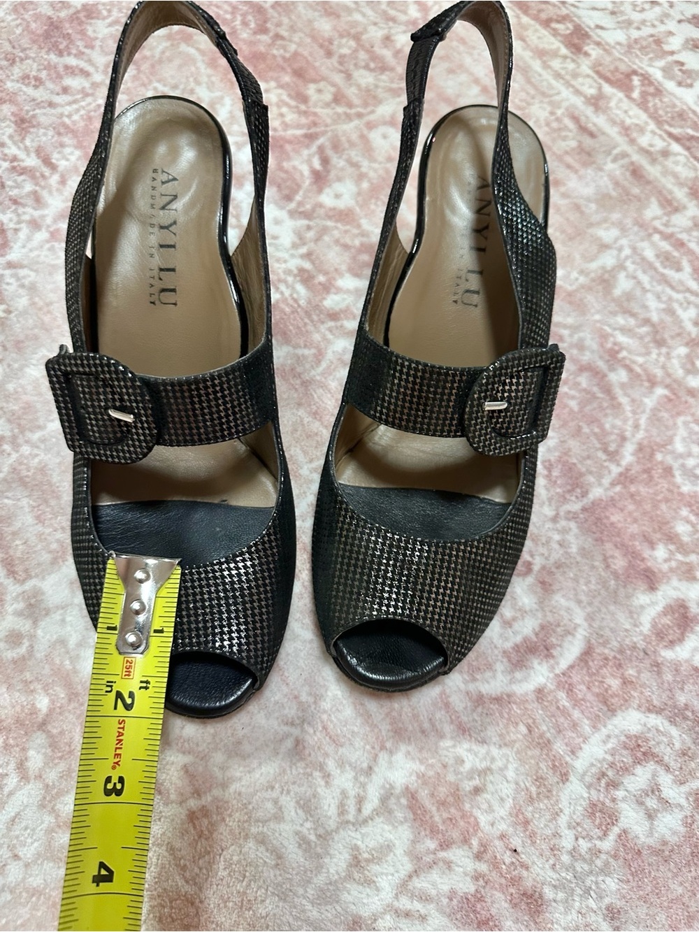 Anyi Lu ✨ Genuine Leather Metallic Sandal Heels - Picture 11 of 11